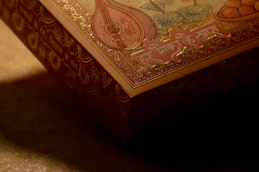 Detail of Raagmayura peacock-inspired artwork