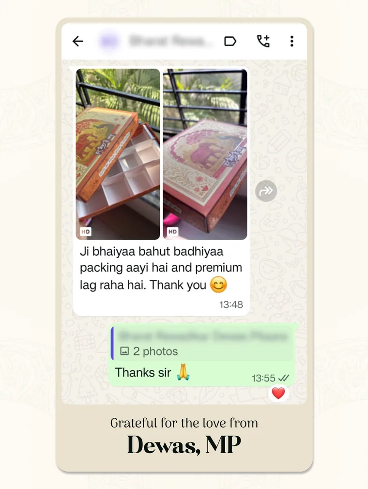 Customer testimonial from Dewas